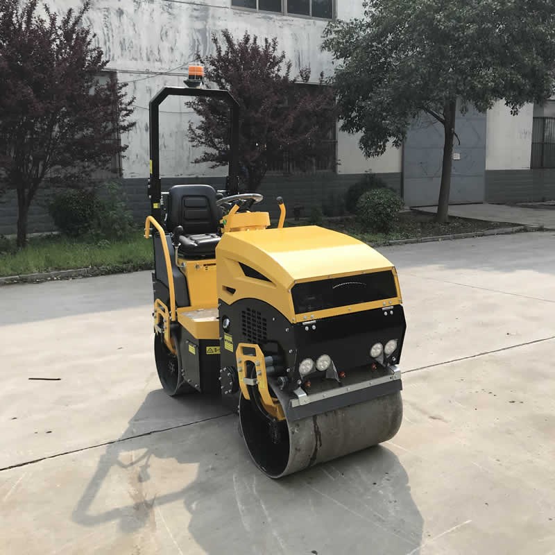 Articulated double drum 1 ton vibratory road roller