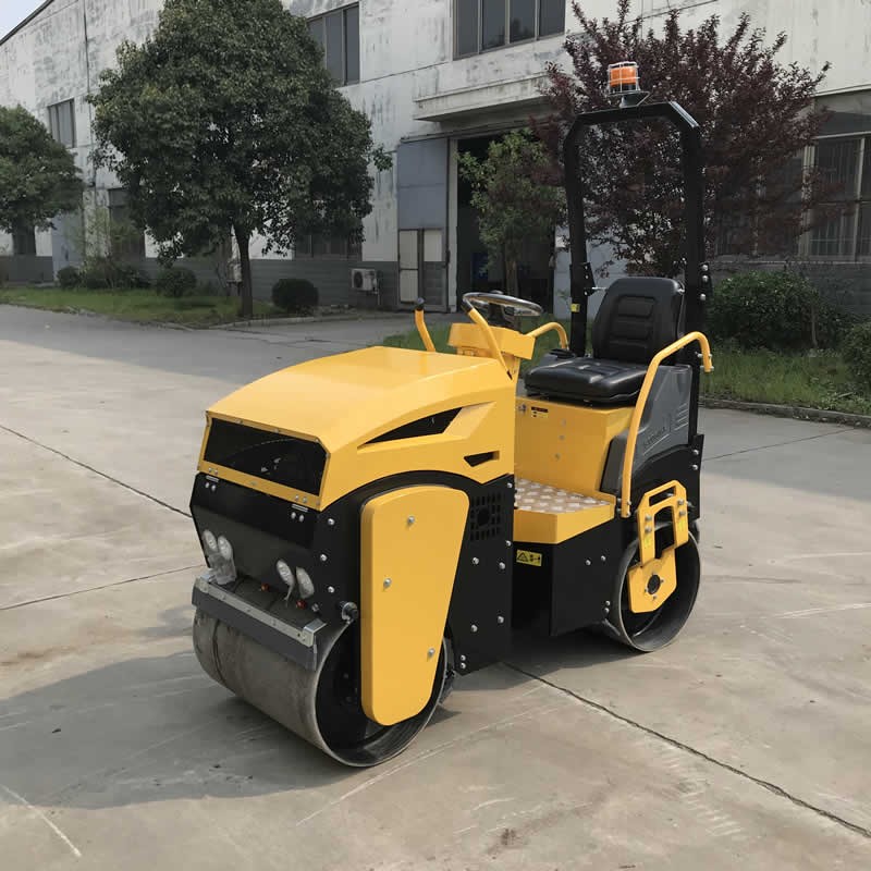 Articulated double drum 1 ton vibratory road roller