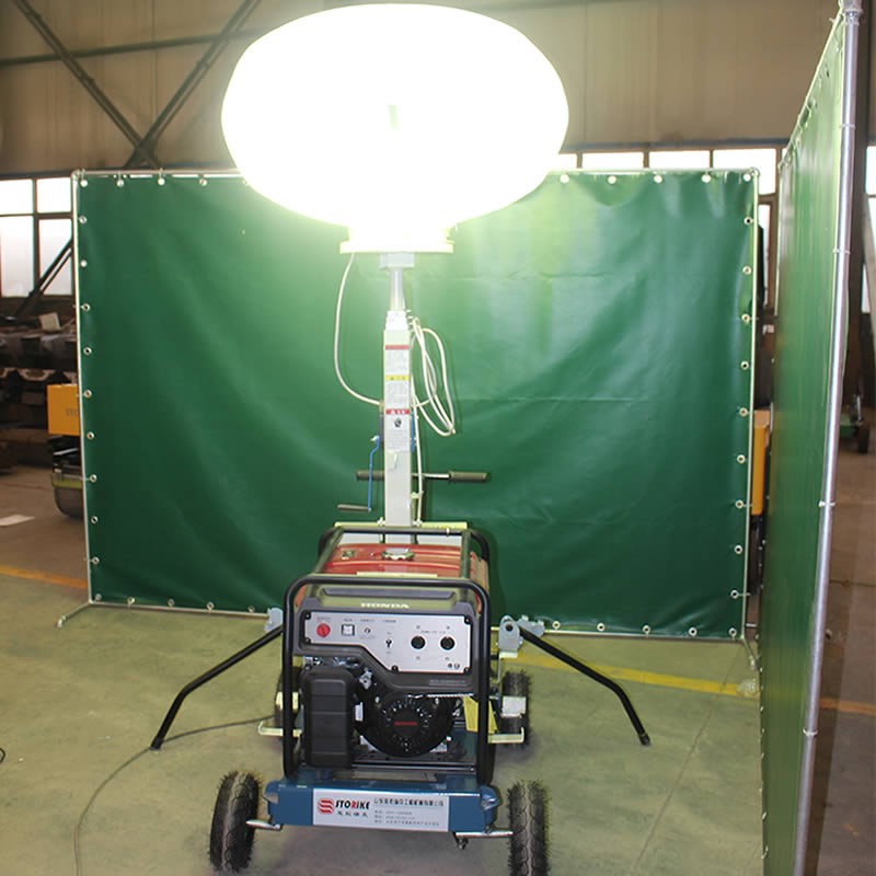 Hand push and hand lift mobile lighting tower with Q2*1000W LED lifting