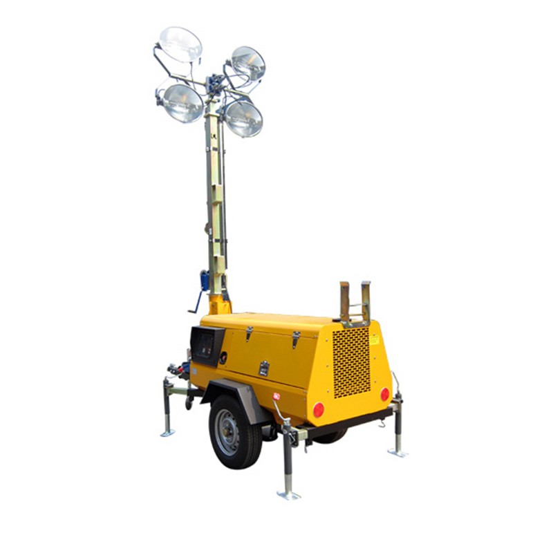 Trailer hand-lifting 9 meters mobile lighting tower
